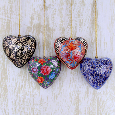 Valentine day heart,Handmade christmas tree decoration,solid hanging Hearts,paper mache hearts,hanging baubles,Hanging christmas Ornaments